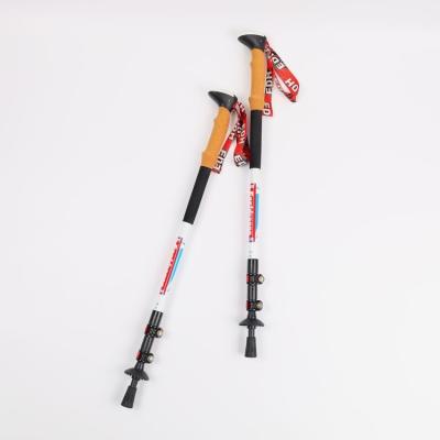 China Durable Outdoor Retractable Trekking Poles 100% Aluminum Carbon Logo Lightweight Custom Trekking Poles for sale