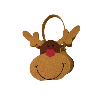 China Deco Christmas Candy Bag Ruled Bag Deer Shape Gift Kids Party Storage Merry Christmas Cookie Candy Pack Gift Bags for sale