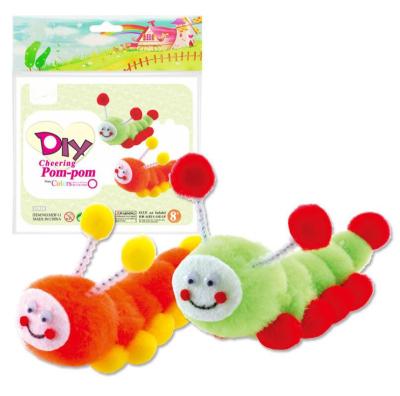 China Diy Education Kids DIY Craft Pom Pom Caterpillar Kits Animals DIY Material for sale