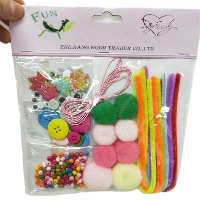 China DIY Easter craft set contain 160pcs pipe strippers, pom poms, googly eyes for sale