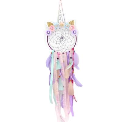 China Handmade Deco Dream Catcher Wall Decor with LED Light Colorful Feather Dream Catchers Wall Hanging Gift for Girls Kids Women for sale