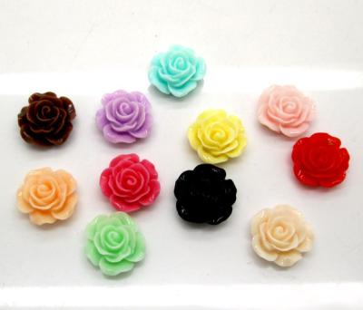 China DIY Mixed Resin Rose Flower Beads Decoration Crafts Flatback Fitted Hair Clips Diy Embellishments for sale