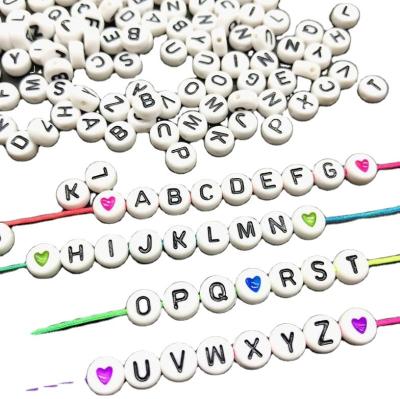 China DIY Jewelry Making 4x7mm Acrylic Letter Beads Single Letter Bead Flat Alphabet Beads For DIY Jewelry Making Handmade Accessories for sale