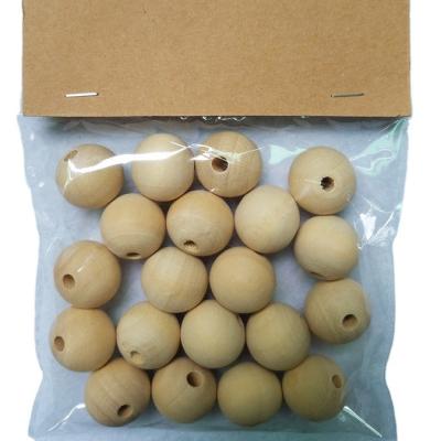 China China 2020 Hot Natural Unfinished Round Cheap Wooden Beads For DIY Jewelry Craft Making for sale