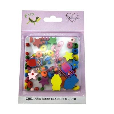 China Acrylic wooden beads for kids bracelet diy beads for sale