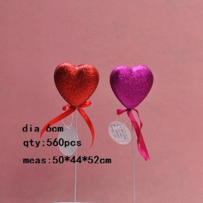 China Holiday Decorations Valentine Glitter Heart Stick Mother's Day Decoration for sale