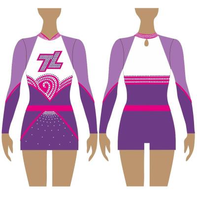 China New Style Nylon/Spandex Low Price Cheerleader Uniform Competition Uniform Pink for sale