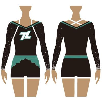 China Nylon / Spandex Cheap Price Sexy Cheerleading Uniforms Competition Cheerleading Uniforms Long Sleeve for sale