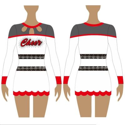 China Latest Design Nylon / Spandex Cheerleading Uniforms Girls Spandex Cheerleading Uniforms for sale