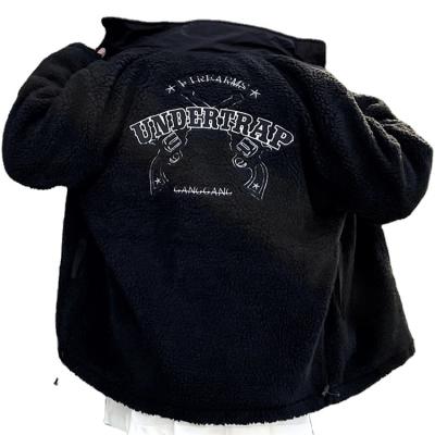 China New Autumn Fleece Jacket Coat High Street Windproof Embroidered Coat Dark Sportswear for sale