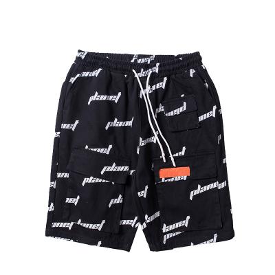 China 2021Custom Fashion Streetwear Gym Hip Hop Style Casual Men QUICK DRY Letter Print Cargo Shorts With Big Front Pockets for sale