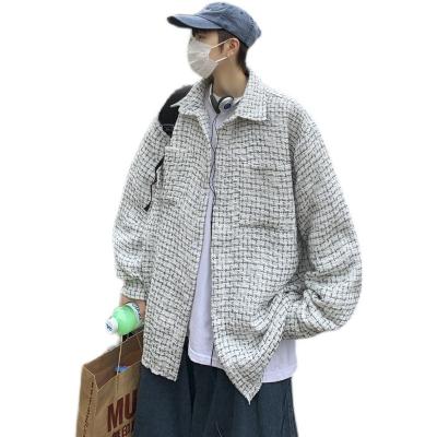 China Spring And Autumn Woolen Coat Men's Fashion Loose Handsome Loose Casual Coat Hong Kong Korean Style Casual Coat Breathable Work Jacket Men'S Jacket for sale