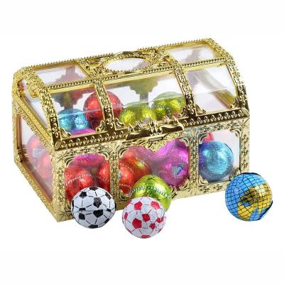 China Ball shape compound chocolate candies with piece of plastic box for sale