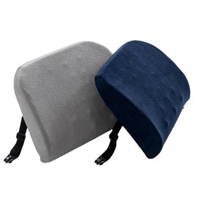 China Car Seat Cushion Anti-Static Memory Massage Lumbar Support Back Suede Foam Filled for sale