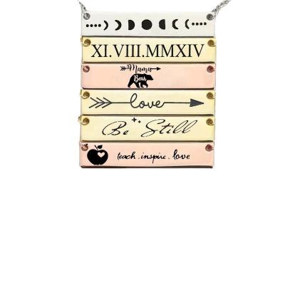 China 2022 New Arrivals Popular Creative Engraved Stainless Steel Letter Necklace Gold Envelope Memory Color Photo Pendant Necklace I LOVE YOU for sale