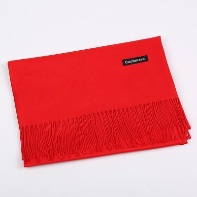 China Keep warm custom logo 200*70cm winter shawls pashmina polyester cashmere scarf with tassel for sale