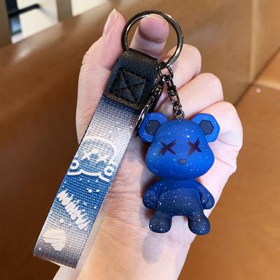 China Unisex Fashion Bear Key Chain Car Doll Bag Pendant Accessories Liquid Oiled Lilangda Bear Key Chain for sale