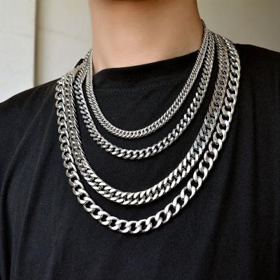 China 2022 New Style Hiphop Fashion Stainless Steel Cuban Link Chain Hip Hop Chain Necklace for sale