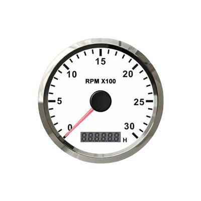 China Bezel 85mm Plastic Electronic Tachometer RPM Meter For Marine Boats Outboard Motor And Engine for sale