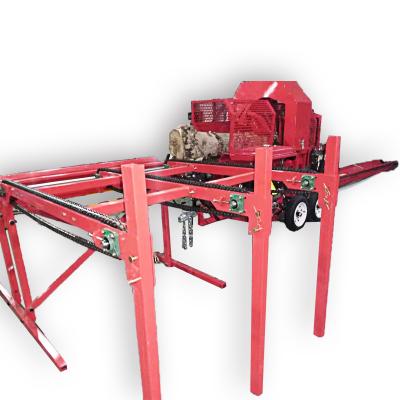 China BRIGHT Trusses 30T Log Splitter Firewood Processor with Log Pusher and 3meters Wood Conveyor for sale