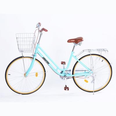 China High Carbon Steel Frame Women 26 Inch Lady City Steel Hi-Ten Bike for sale