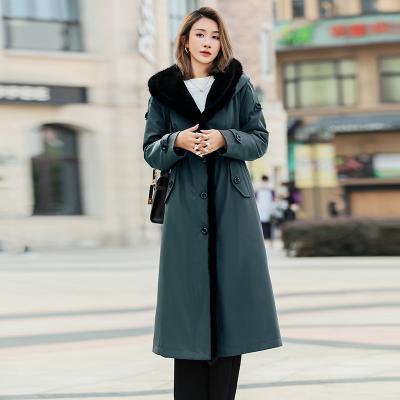 China Breathable Winter and Fall 2021 Rex Rabbit Hair Liner Clothes Dismountable Women's plus size Women's fashion long fur coat s coat for sale