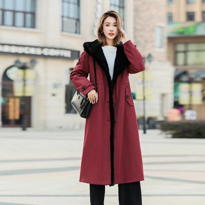 China Wholesale High Quality Breathable Rex Rabbit Hair Liner Parker Costume Removable Winter Women' warm coat Women's coat; s fur coat for sale