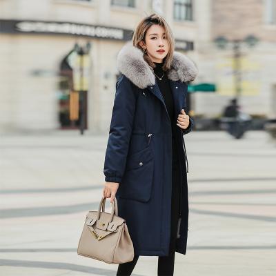 China 2021 breathable new fashion long women' leather fur coat women's warm windproof parka coat; s jacket winter coat for sale