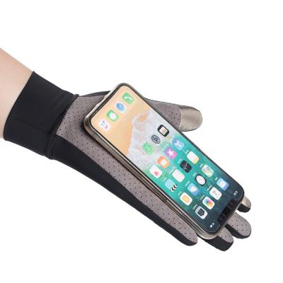 China Factory direct sales men's comfortable; s and women' s Ice Silk Gloves Full Touch Screen Finger Rising Outdoor Exercise Gloves for sale