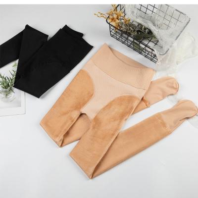 China Autumn And Winter Antibacterial Warm Popular Stockings Gaiters Large Fleece Padded Pants Ladies Hip Belly Lifting Tender Gaiters for sale