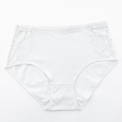 China China Women's Pretty Antibacterial Mid Waist Underwear Cotton Comfortable Soft Stitching Lace Up Panties for sale