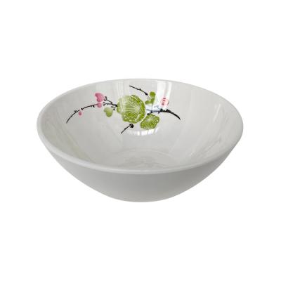 China Big Large Round Floral Design Melamine Sustainable Deep Soup Bowl for sale