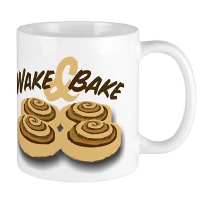 China Sustainable Wake And Bake Custom Design Logo 11oz Sublimation Ceramic Mug for sale