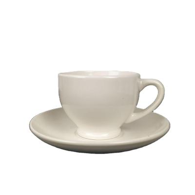 China Viable White Bone China Ceramic Coffee Cup And Saucer Sets for sale