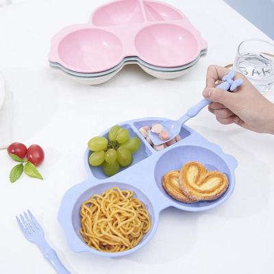 China Contemporary Cute Divider Compartment Car Kids Food Tray Melamine Kids Food Tray Cartoon Baby Food Tray for sale