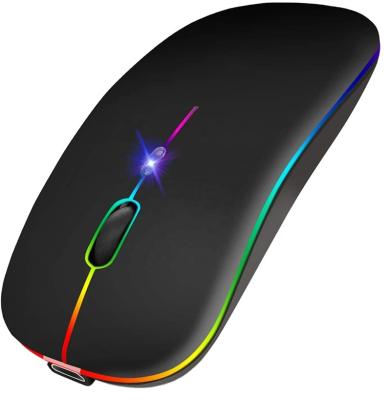 China Newest High Quality Colorful Silent Mini Mouse Rechargeable Wireless Gaming LED Desktop Wireless Mouse for sale