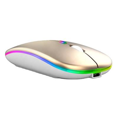 China Newest Colorful LED Mute 2.4G Wireless Game Mous Mini Computer Wireless Mouse. for sale