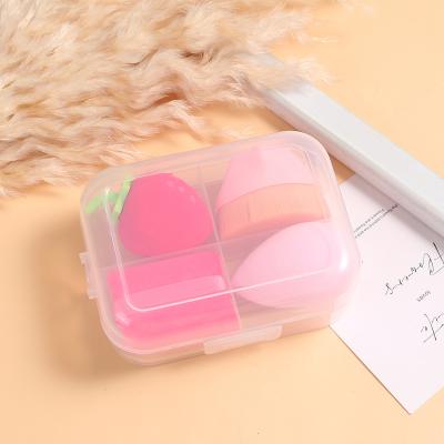 China Facial Beauty Makeup Sponge Factory Direct Custom 5pcs Brush Soft Ribbon Powder Puff Strawberry Shape Delicate Cosmetic Sponge Set With Box Makeup Sponge for sale