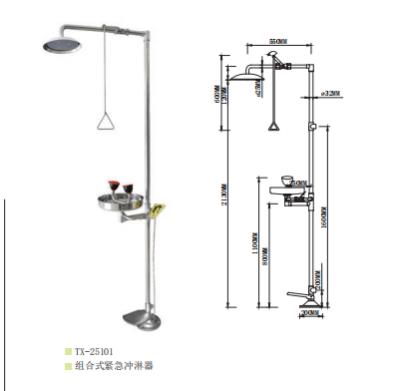 China Customization Traditional Safety Shower And Eye Wash Lab Room Emergency Safety Shower for sale