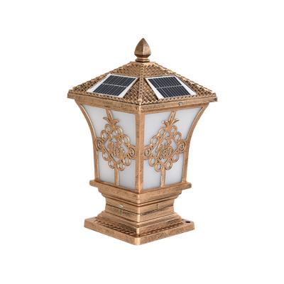 China Two Energy Solar Lighting Aluminum Garden Light Battery Power Methods Decoration Led Pillar Lights for sale