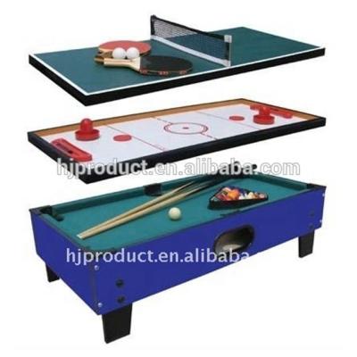 China Plastic/Cotton/Metal/Chromed Good Quality 3 in 1 Multi Game Mini Table MDF Hockey, Ping Pong, Billiard Table for Kids M012 for sale