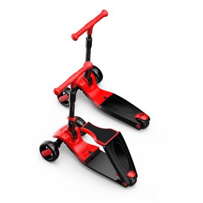 China Child One Second Folding 3 Wheel Kids Foldable Scooter With Seat , Three Wheel Kids Scooter 2 In 1 for sale