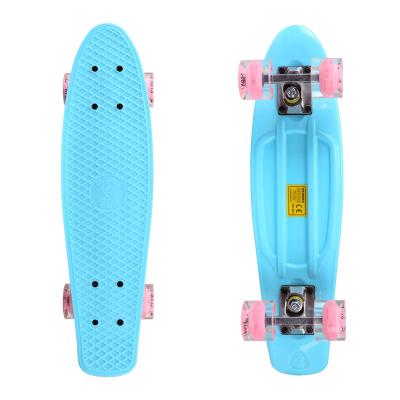 China Custom 22 Inch PP New Adult PU Wheels Mini Surf Complete Fish Board Cruiser Board Banana Skateboard Cheap Plastic Skateboard For Kids for sale