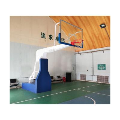 China Movable Electric-Hydraulic Portable Basketball Hoop Stand Up Indoor Movable Basketballs Goal Rack for sale