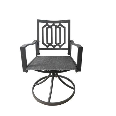 China Modern Outdoor Patio Furniture Garden Swivel Indoor Steel Armrest Chair for sale