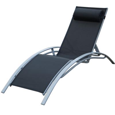 China Mr. Adjustable Chaise Lounge Chair Modern Outdoor Aluminum Pool Beach Sun Lounger with Headrest for sale