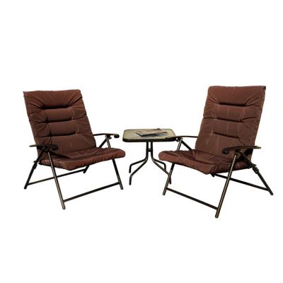 China Folding 3 Piece Outdoor Patio Furniture Padded Folding Chair Bistro-Sets For The Yard for sale