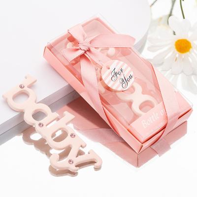 China Zinc Alloy Newborn Baby Gifts Small Baby Bottle Opener Favors for Baby Shower Party Decoration Favors for sale