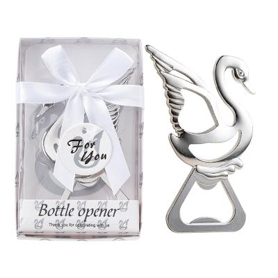 China Birthday/Party/Anniversary/Wedding Bridal Shower Favors Keepsake Wedding Guests Gifts Little Swan Beer Bottle Opener for sale