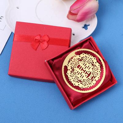 China Double Stainless Steel Happiness Gold Pins Metal With Tassels Dangling Souvenirs Chinese Stationery Gifts Wedding Favors for sale